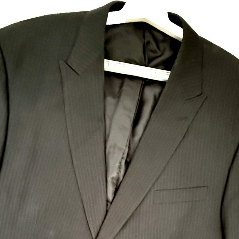 Sean John Men's Blazer 52L (Measures 46L) Black Pink Pinstripe Disco Career